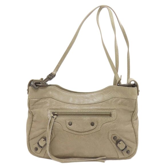 BALENCIAGA Gray Leather Shoulder Bag - Picture 1 of 11